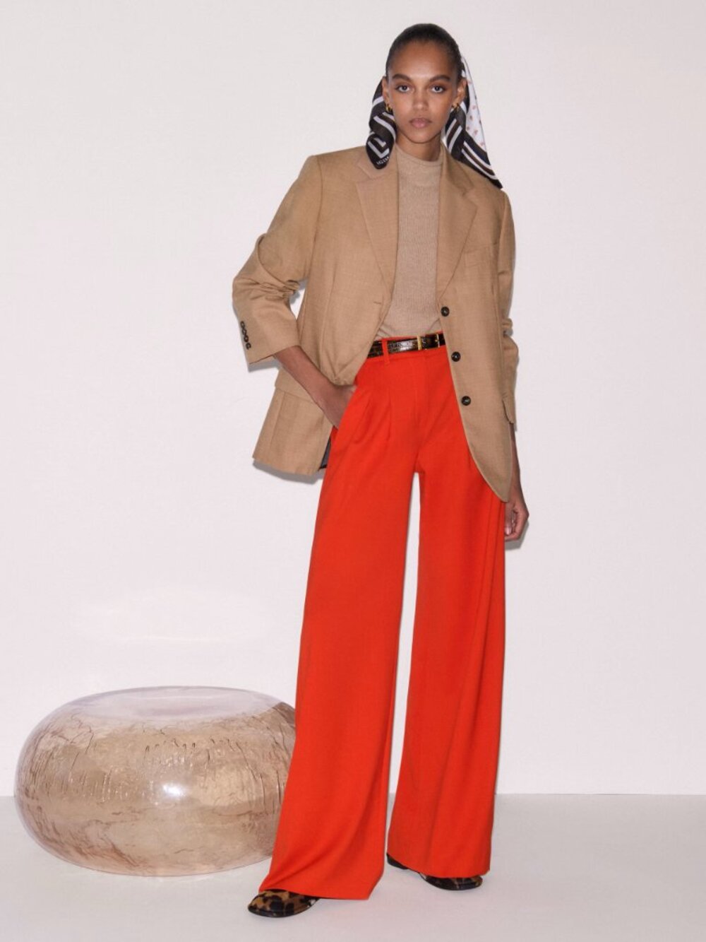 ME+EM Bright Red Wide-Leg Cropped Trousers in Poppy Red EUC - Picture 2 of 8